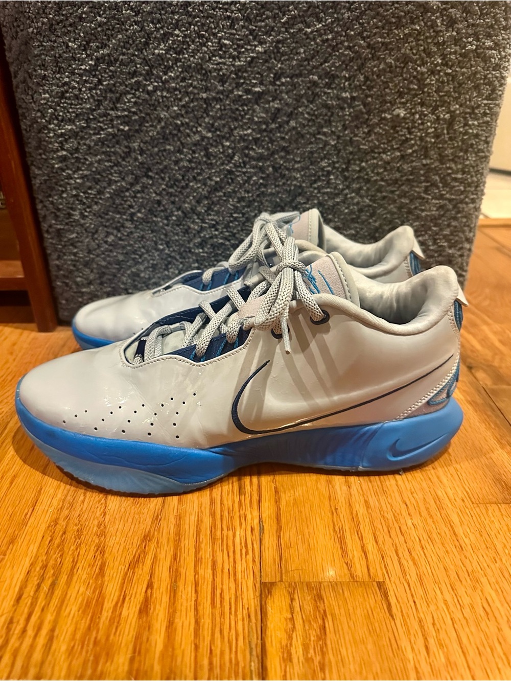 Nike Lebron 21 Driver Gray and Blue Low-Top Basketball Shoes